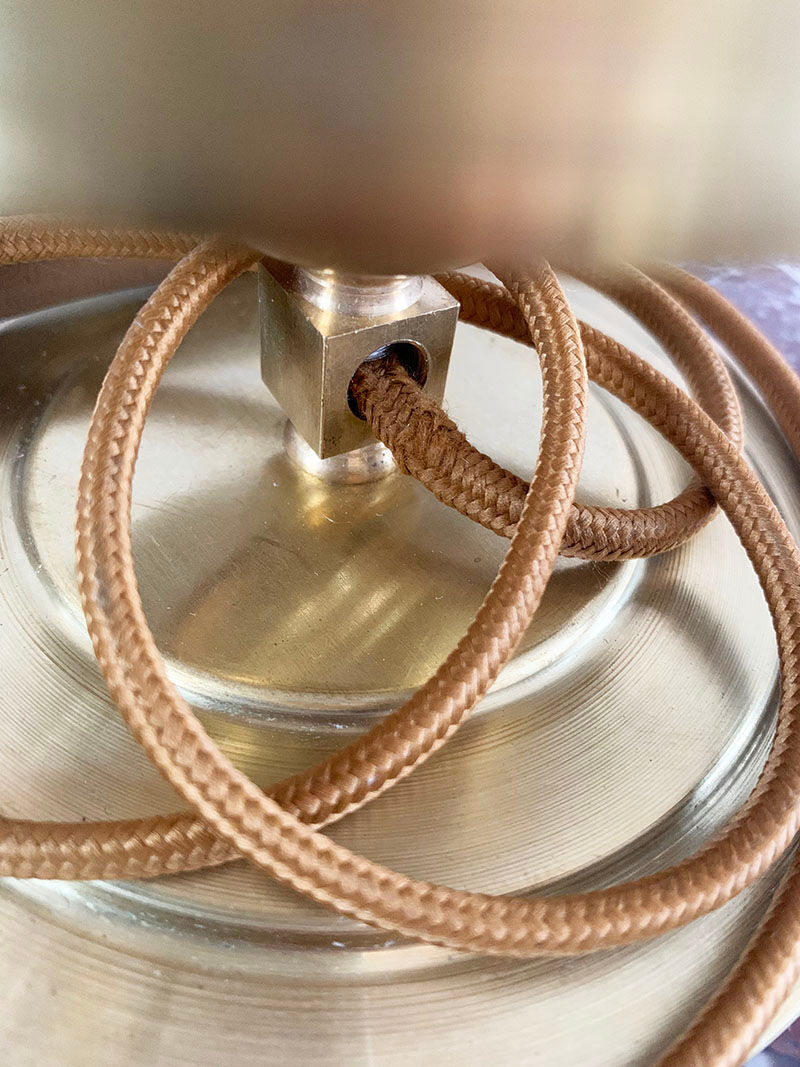 Old globe table lamp in Clichy glass