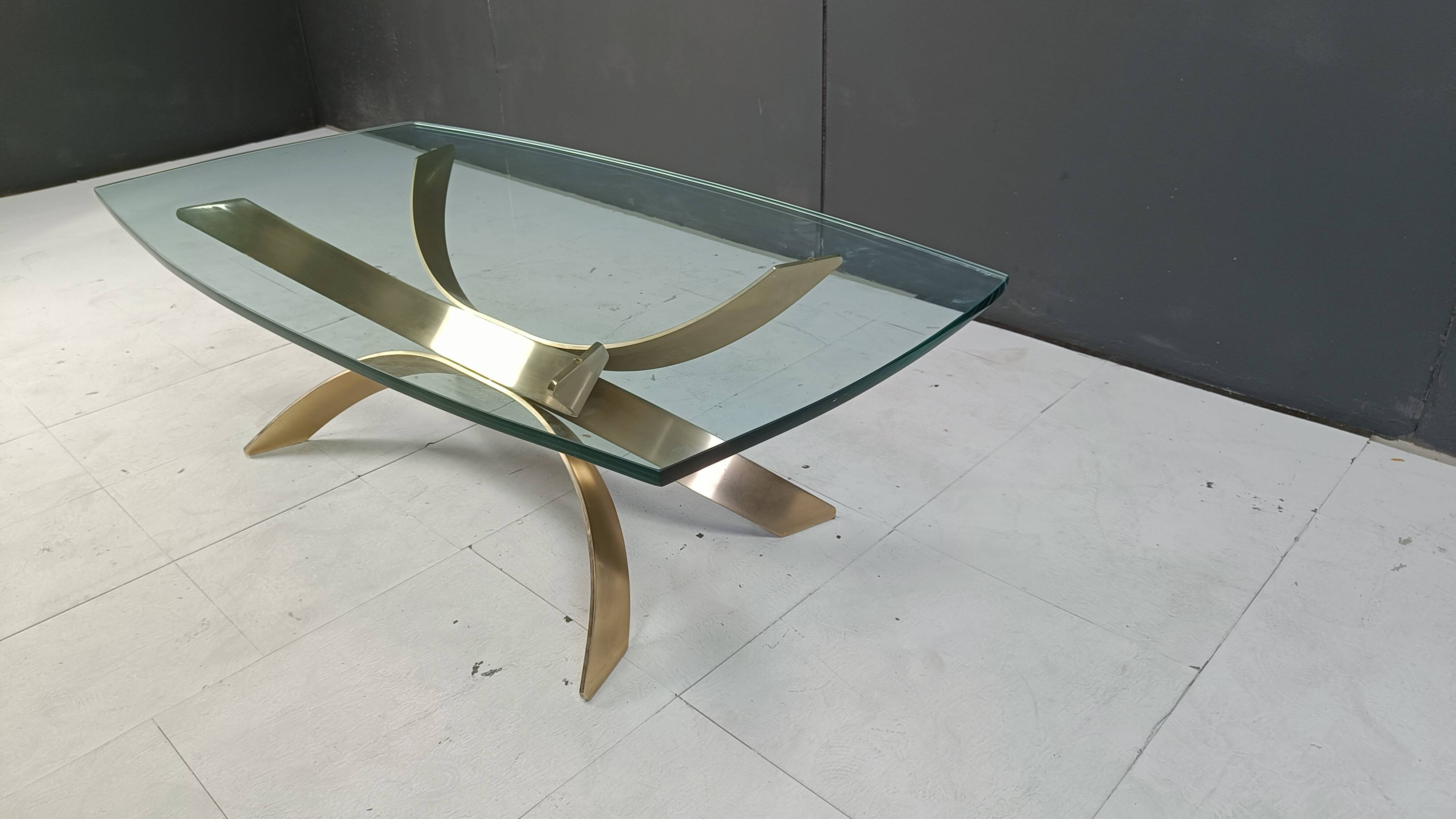 Vintage brass coffee table, 1970s