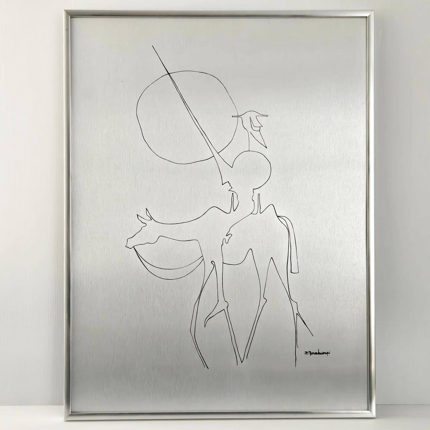Tableau Don Quichotte vintage 1970