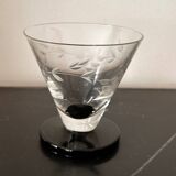 6 engraved art deco glasses