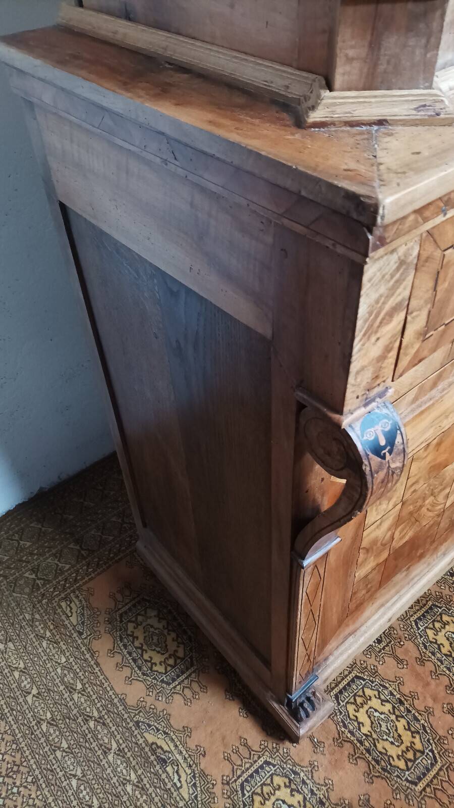 Biedermeier buffet in precious wood marquetry and ebony