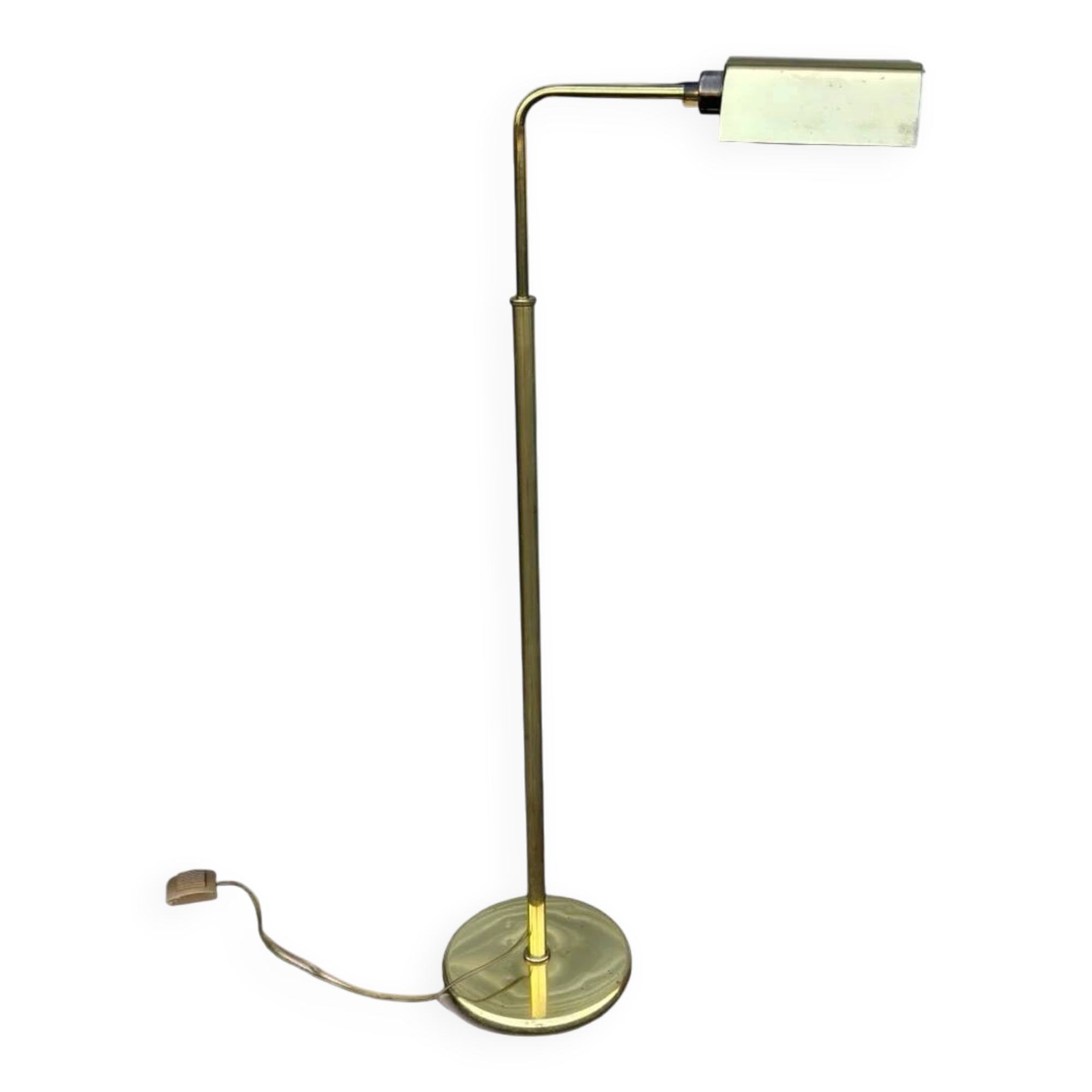 Brass floor lamp, height adjustable