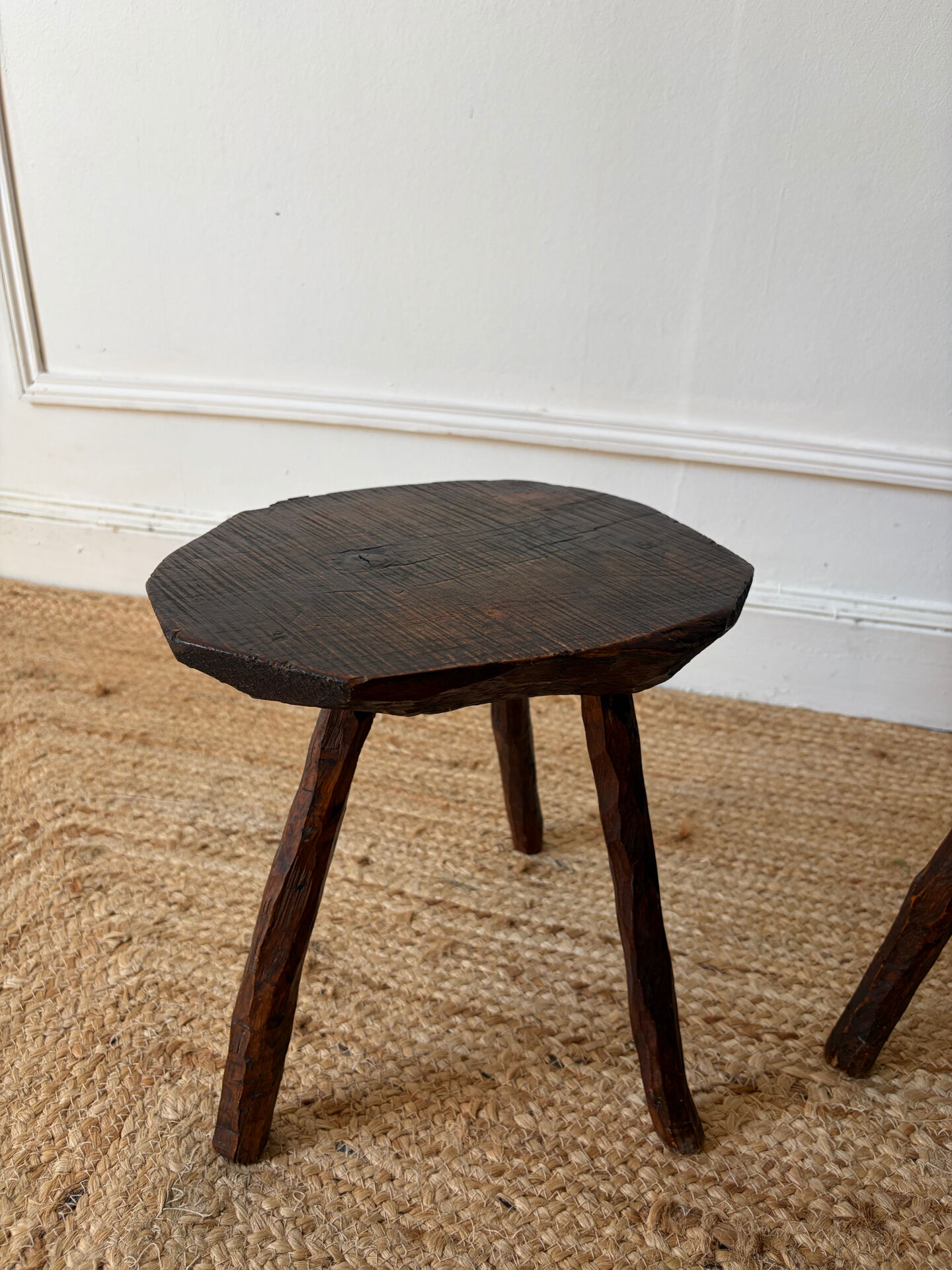 Paire de tabourets brutalistes 1950