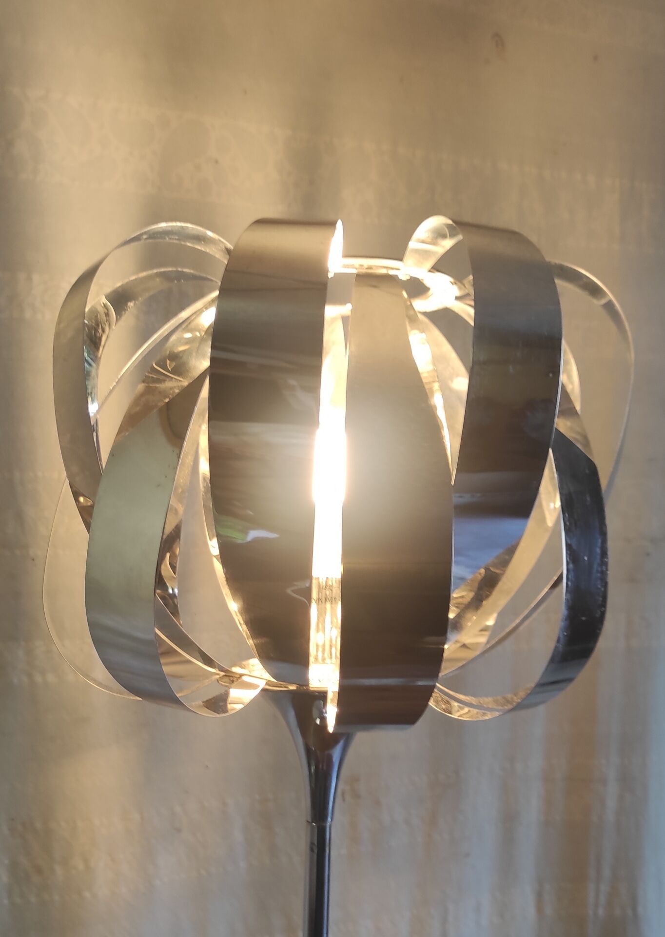 XL table lamp in chrome metal by Seylumiere - 70s/80s