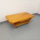 Vintage rectangular brutalist coffee table in solid elm.