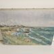 Tableau Oil on canvas - Atlantic coast landscape Cliffs signed Jouannea
