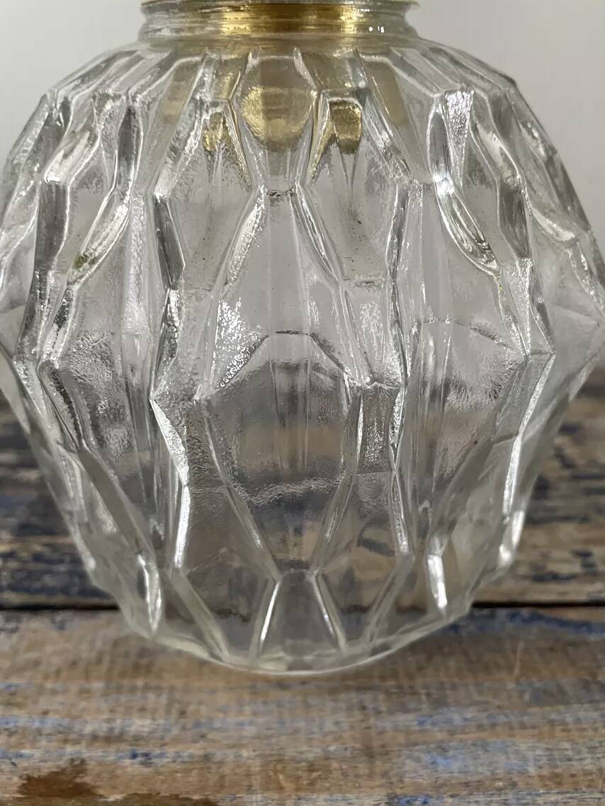 Pair of chiseled glass wall sconces