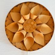 Handcrafted Swedish wooden wall sconces, set of 2