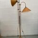 Bamboo rattan and brass pencil or split reed floor lamp, Italy 1980s