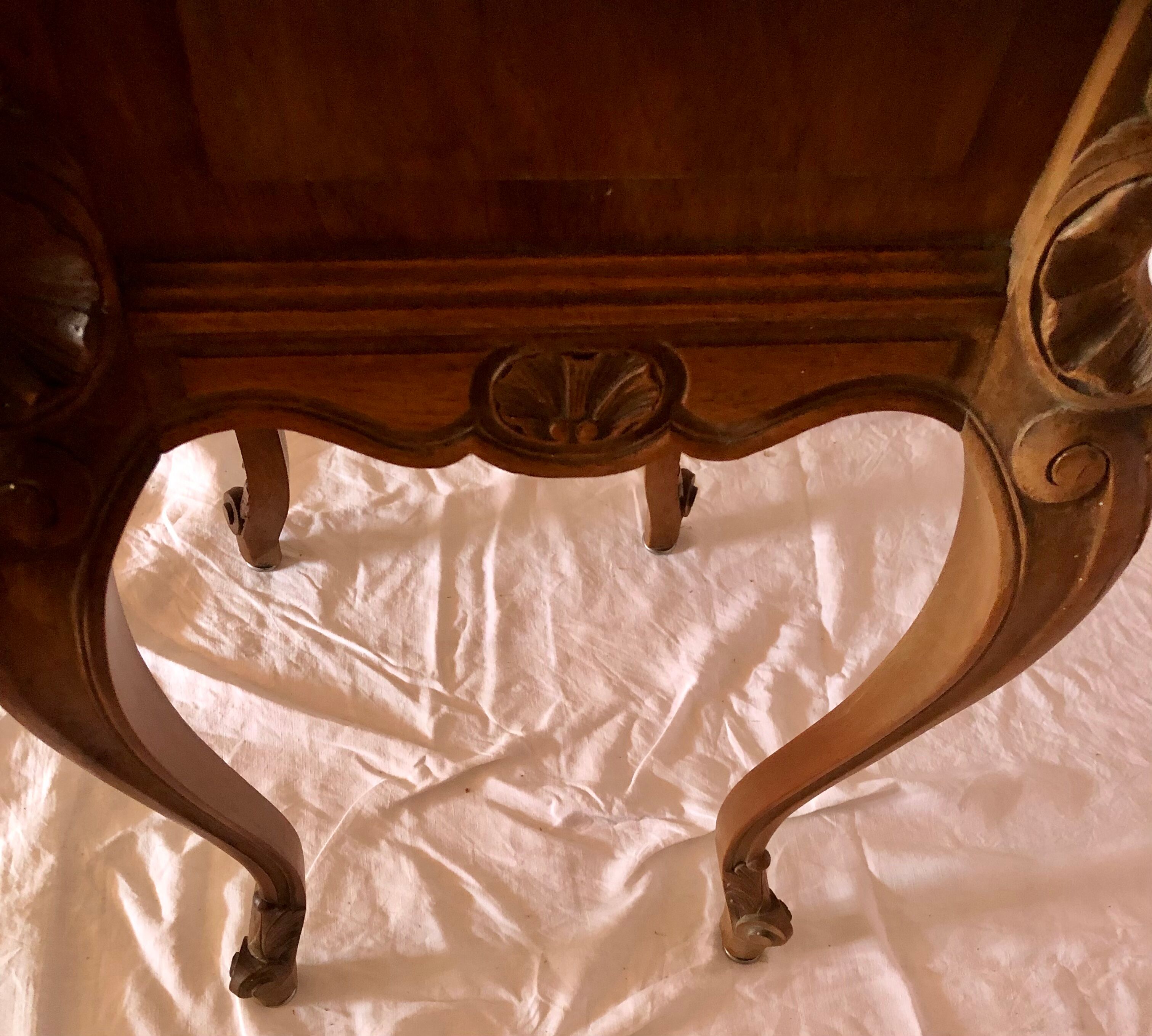 High wood and vintage marble console