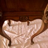 High wood and vintage marble console