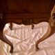 High wood and vintage marble console