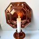 Scandinavian Antique Wall Candle Holder Sconce in Copper
