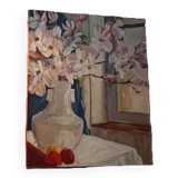 Painting a. favory "the magnolias" oil on canvas france 1960 impressionists post cubism