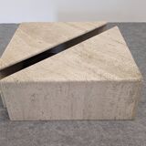 Paire de tables basses italiennes en travertin par Up & Up vers 1970