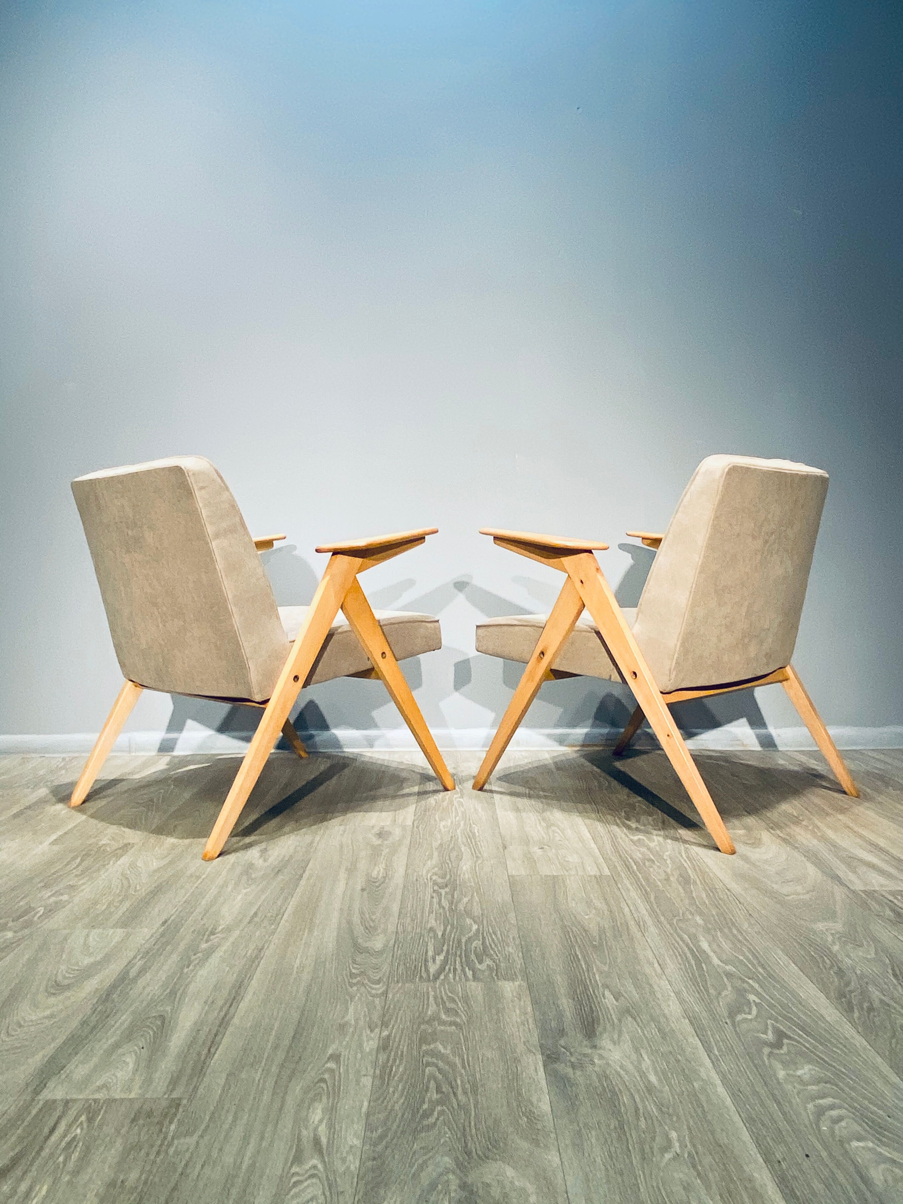 Pair of armchairs "Bunny" Proj. Józef Chierowski "Bunny" 1960'