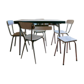 Dining table and chairs in formica white whole