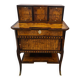 Marquetry stepped desk with La Fontaine's fables, 19th century.