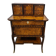 Marquetry stepped desk with La Fontaine's fables, 19th century.