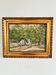 Vintage signed cottage landscape oil painting