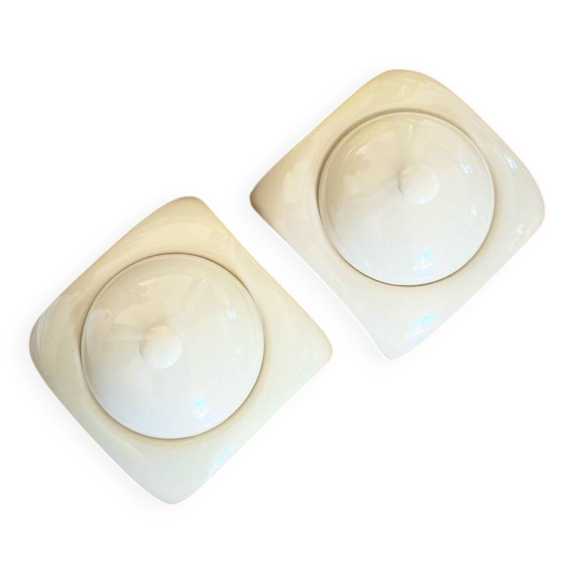 Pair of Helline ceramic butter dishes - 1970.