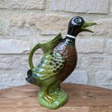 Antique zoomorphic duck-shaped carafe pitcher