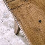 Solid oak farmhouse table with two-plank top