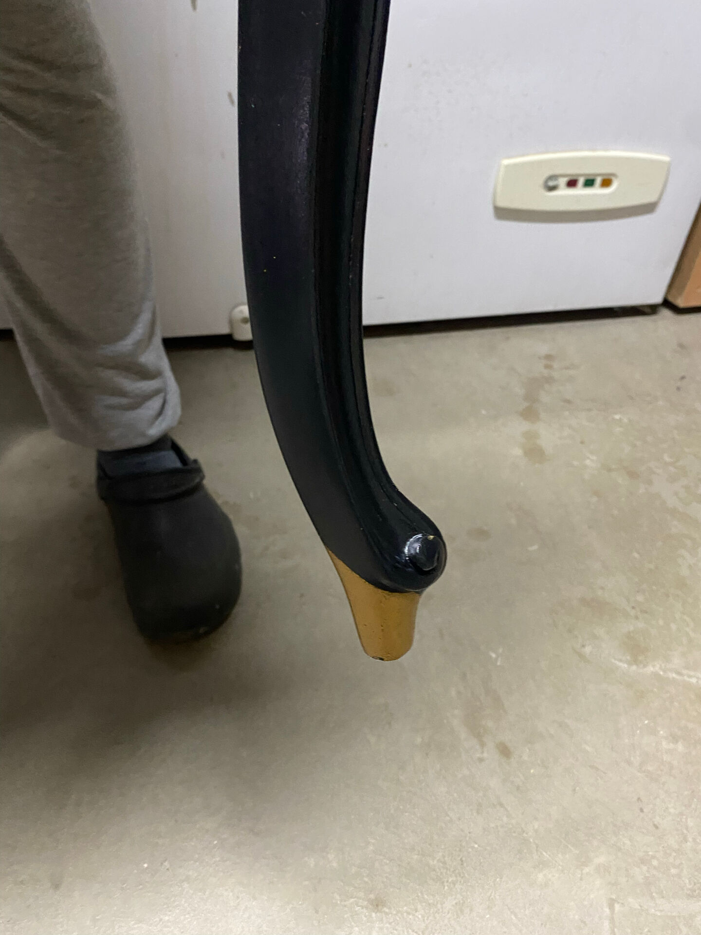 Paire de chaises cabriolet restaurées – Bois noir, détails dorés & tis