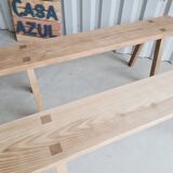 Set of 2 Scandinavian solid wood benches