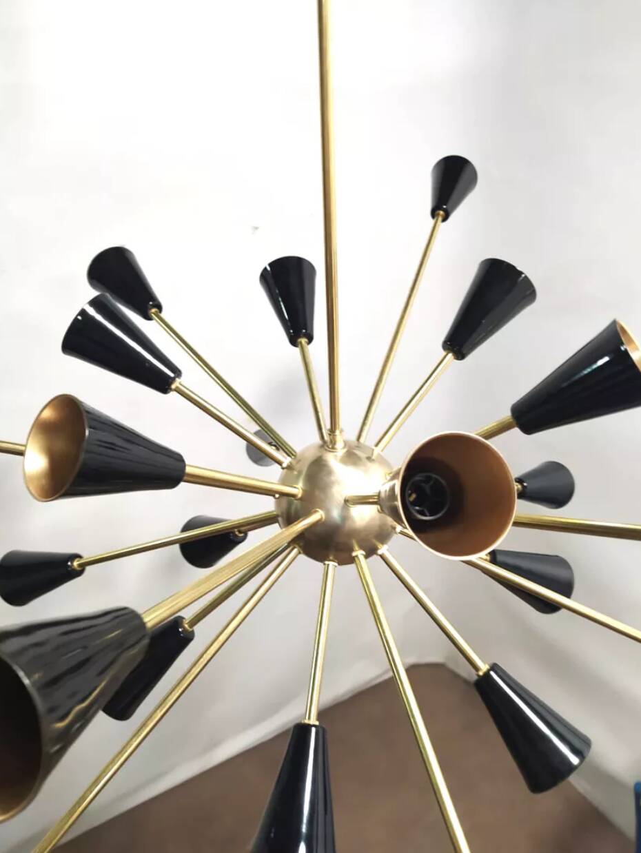 Brass Sputnik Ceiling Lamp, 1950s