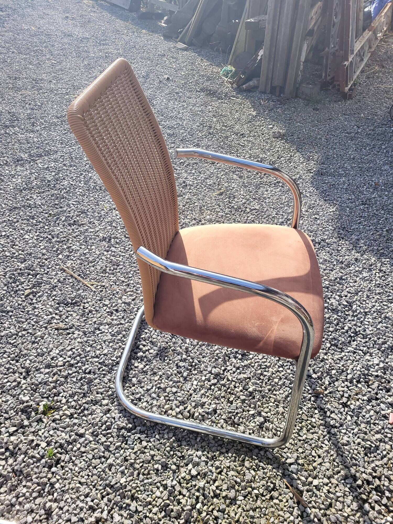 6 chairs in chrome metal effezeta Italy 70s