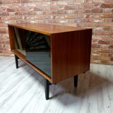 Renovated Violetta Display Cabinet with sliding glass doors, 1970s, Poland
