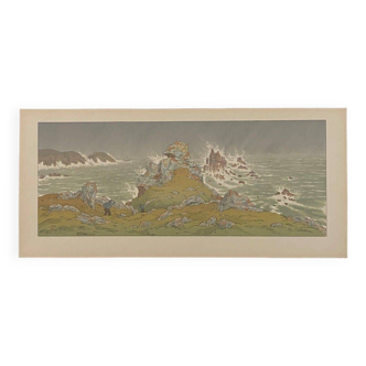 Lithographie par Henri Rivière La Tempête