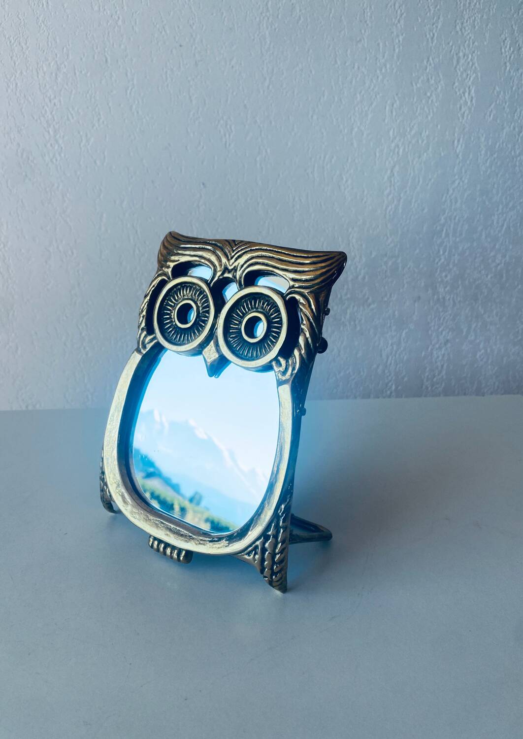Miroir chouette en laiton