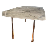 Marble effect table and chrome legs