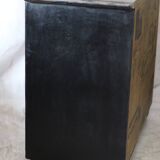 Victorian style black patinated crossbow chest of drawers
