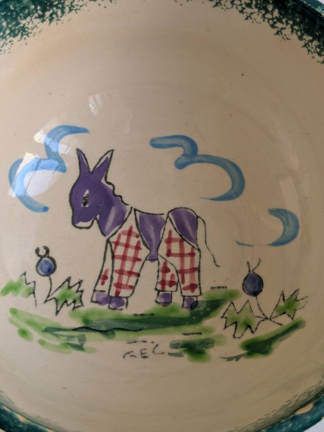 Vintage bowl with donkey motif La Fleet in Ré