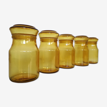 Vintage yellow jars