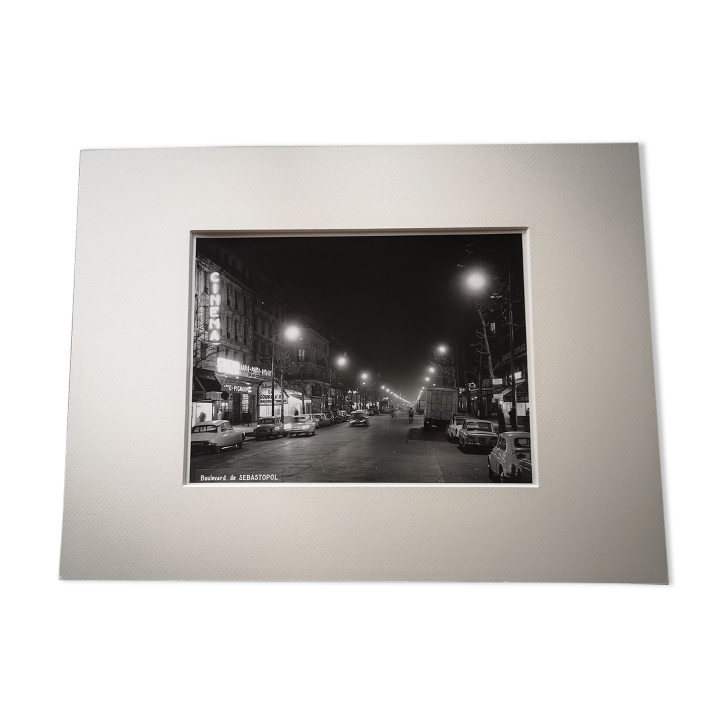 Photograph 18x24cm - Old black and white silver print - Bld Sebastopol - 1950s-1960s