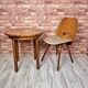 Renovated art deco round coffe table, Poland 1950s
