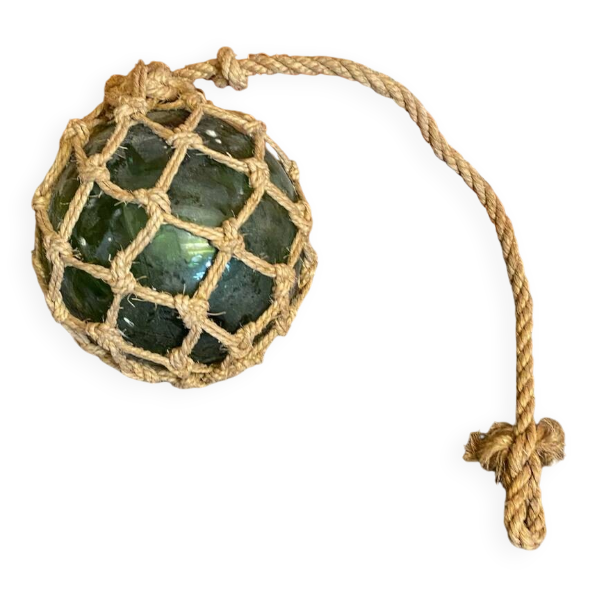 Old Float Ball. Marine Decor. Green Glass Ball. Ball a