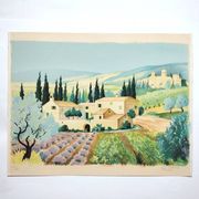 Paysage provençal lithographie signée Jean Gabriel Séruzier