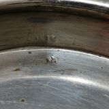 Glass sugar on art deco silver tray