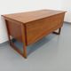 Double-sided executive desk sled legs vintage Scandinavian style in teak from the 60s