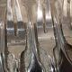 12 silver-plated metal snail forks by silversmith Noel Collet, shell design