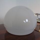 Italian Glass & Chromed Steel Table Lamp, 1960s