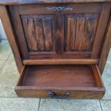 ARANJOU vintage solid elm brutalist bar cabinet