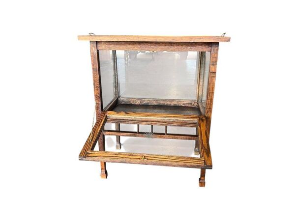 Vitrine vintage en bois / meuble à thé / vitrine d'exposition