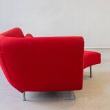 Ligne Roset “Yang” Sofa, in Red Kvadrat “Divina” Fabric, 4 sections
