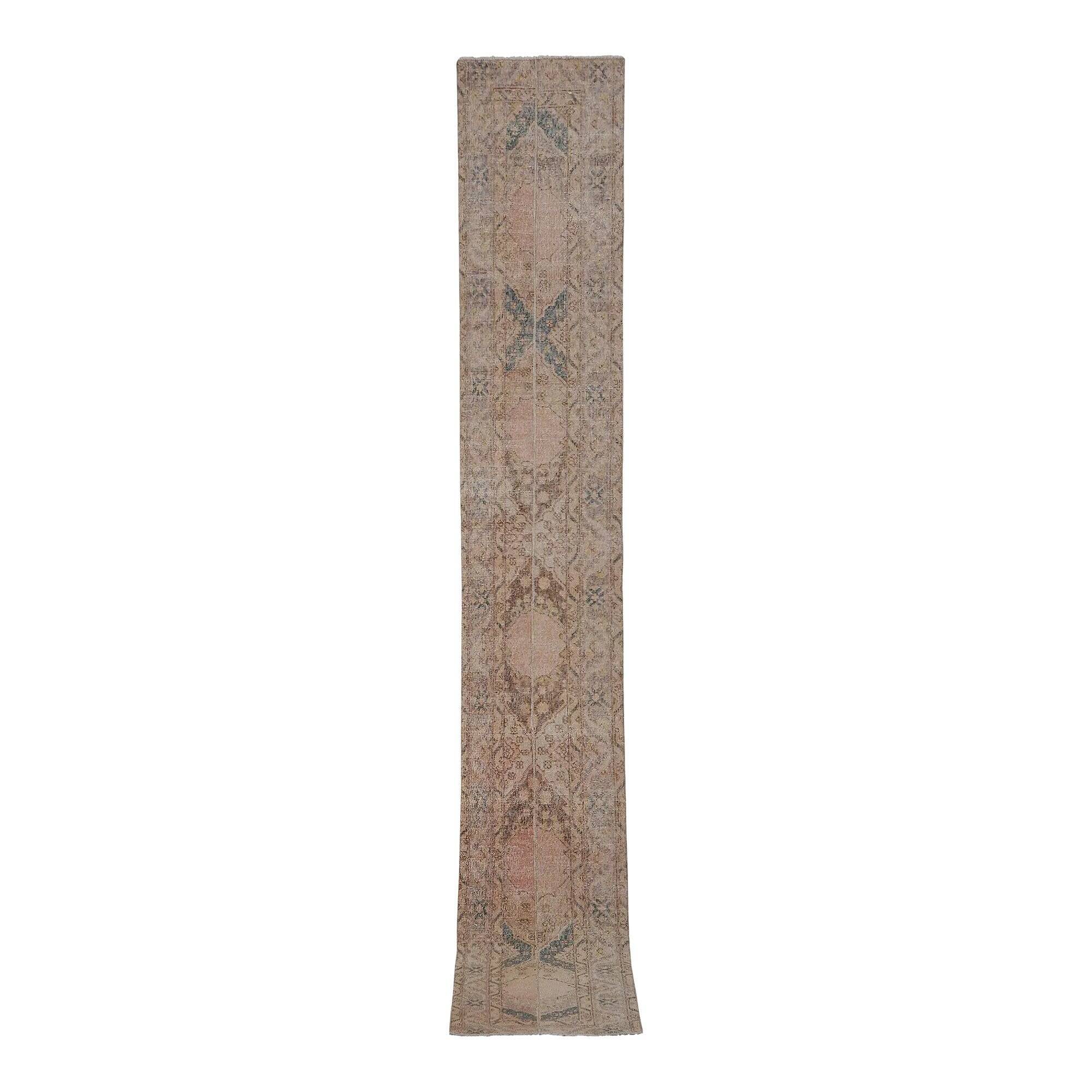 Vintage Turkish hallway rug 56x396 cm
